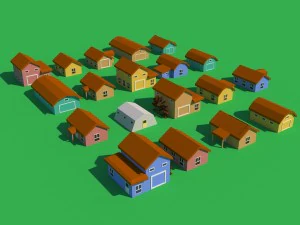 pack 116 models for farm low poly unityasset 3D Model