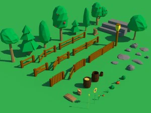 pack 116 models for farm low poly unityasset 3D Model