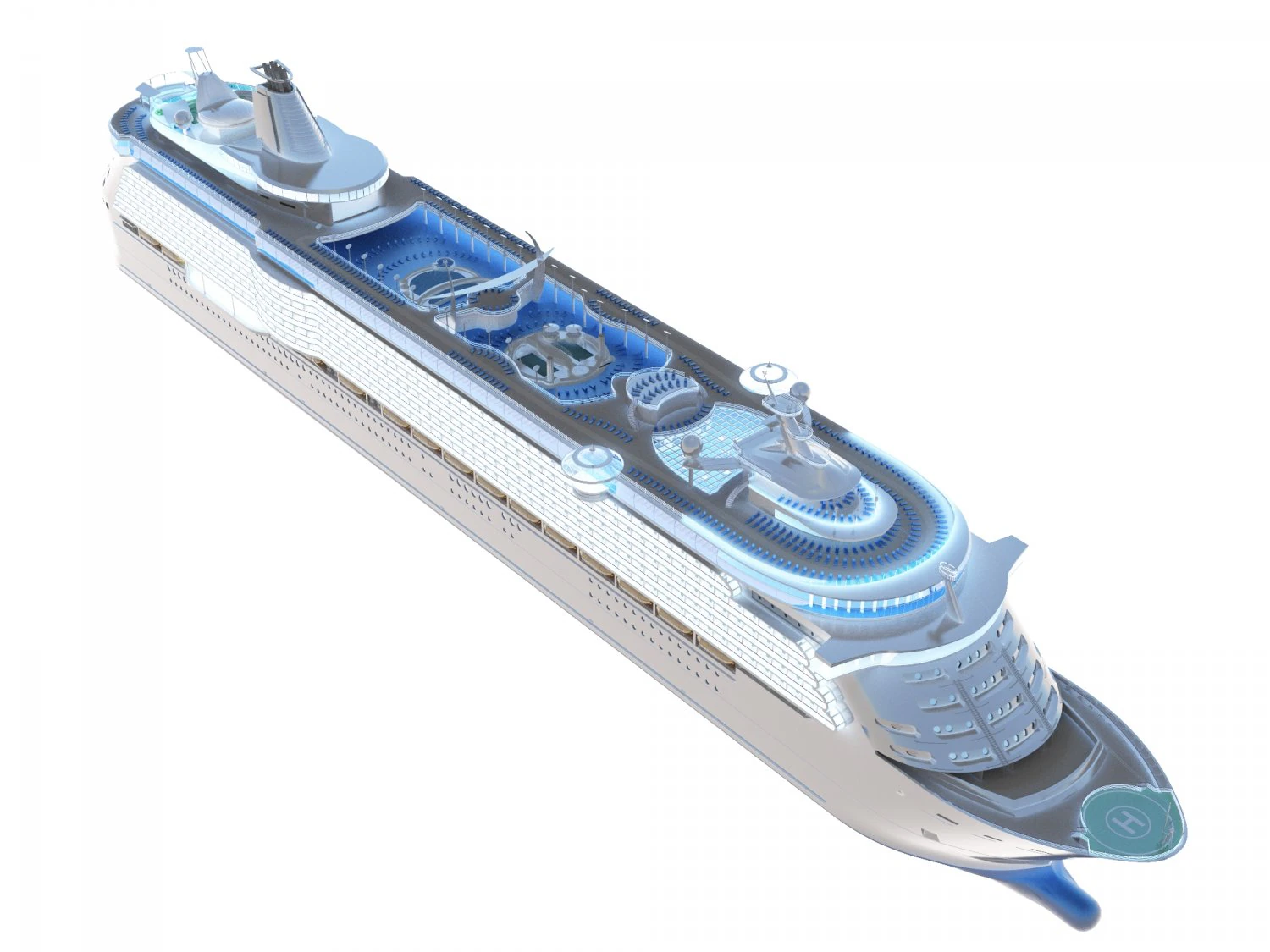 cruise ship 3D Model .c4d .max .obj .3ds .fbx .stl .blend 