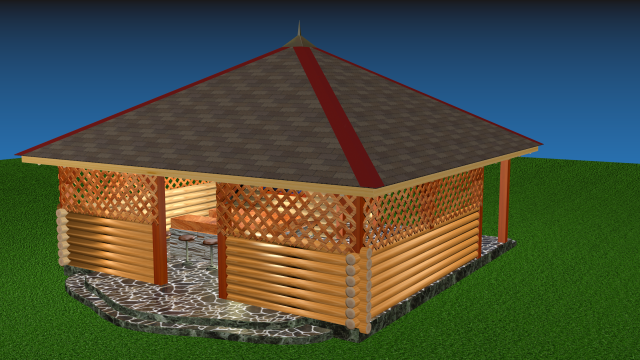 gazebo Modelo 3D .c4d .max .obj .3ds .fbx .stl .blend 