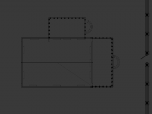 cottage with pattern elements on the fence 3D Model