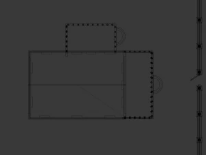 cottage with pattern elements on the fence 3D Model
