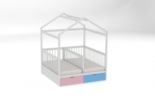 bed for twins Model 3D .c4d .max .obj .3ds .fbx .stl .blend 