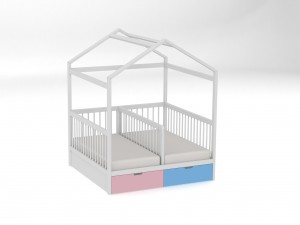 bed for twins 3D Model