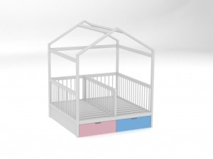 bed for twins Model 3D
