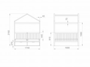 bed for twins Model 3D