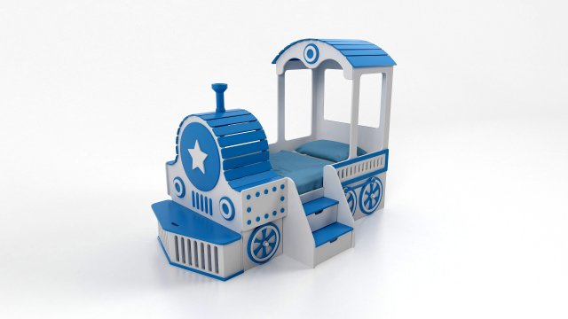 bed for children locomotive 3D मॉडल .c4d .max .obj .3ds .fbx .stl .blend 