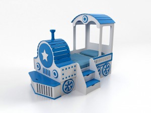 bed for children locomotive 3D Model