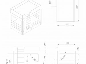 bunk bed for children 3D Model