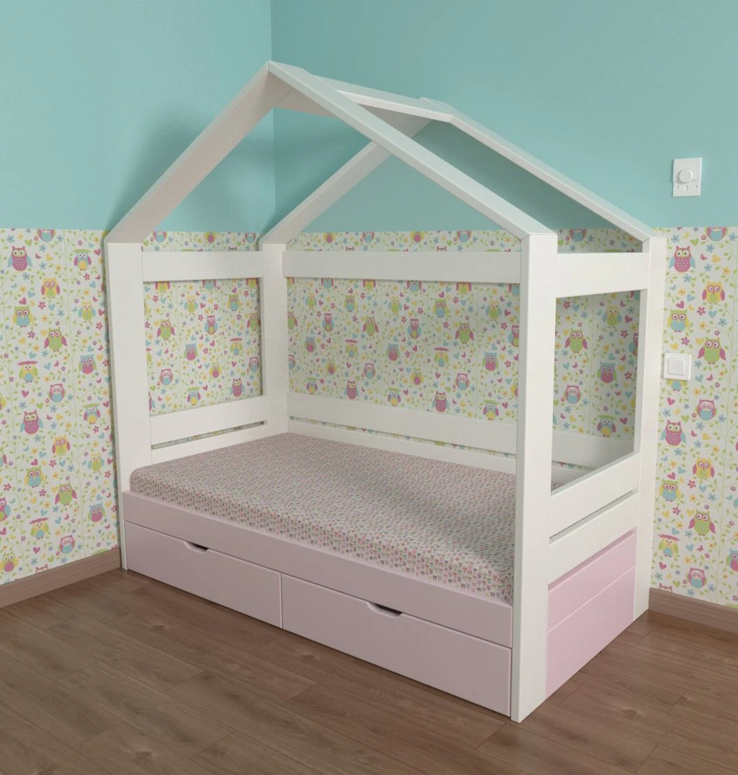 bed scandinavia with drawer 3D Model .c4d .max .obj .3ds .fbx .stl .blend