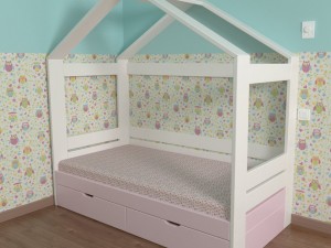bed scandinavia with drawer 3D Model