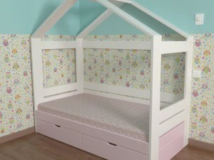 кровать Скандинавия с ящиком 3D Модель