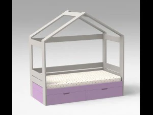 bed scandinavia with drawer 3D Model