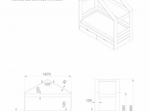bed scandinavia with drawer Modelo 3D