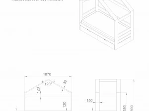 bed scandinavia with drawer 3D Model