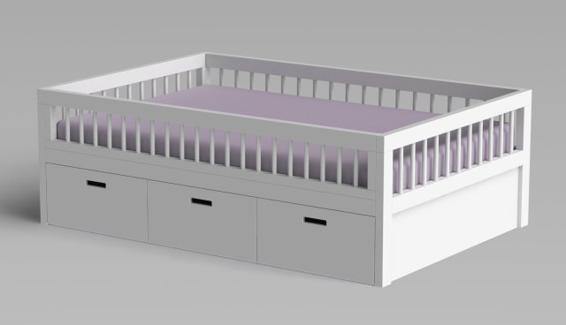 bed for child 3D Model .c4d .max .obj .3ds .fbx .stl .blend 