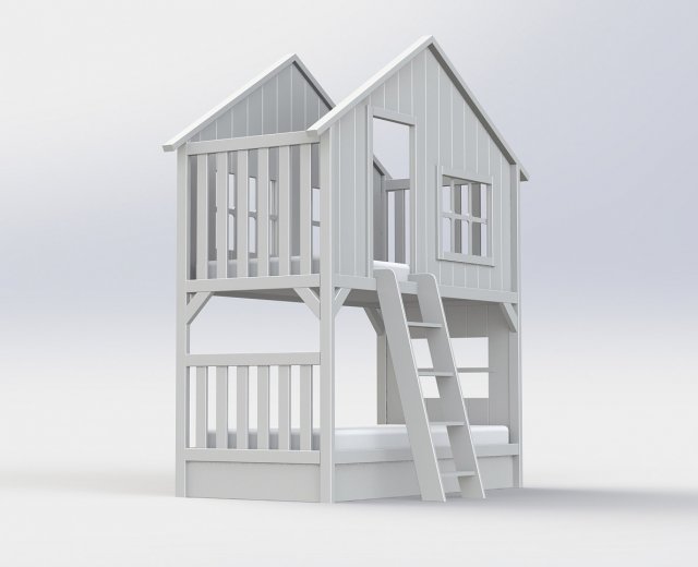 bed village house Model 3D .c4d .max .obj .3ds .fbx .stl .blend 