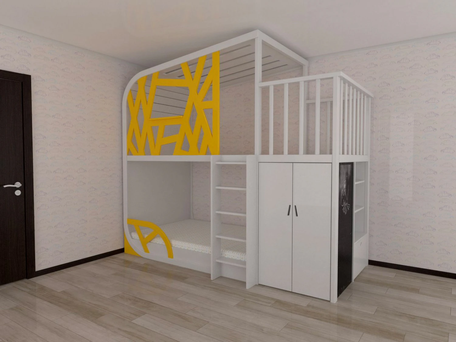 bunk bed for children gossamer 3D Model .c4d .max .obj .3ds .fbx .stl .blend 