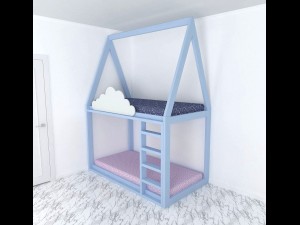 bunk bed with cloud 3Dモデル