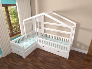corner bed house Modèle 3D