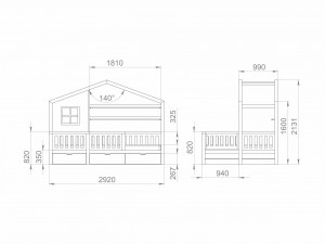 corner bed house Modèle 3D
