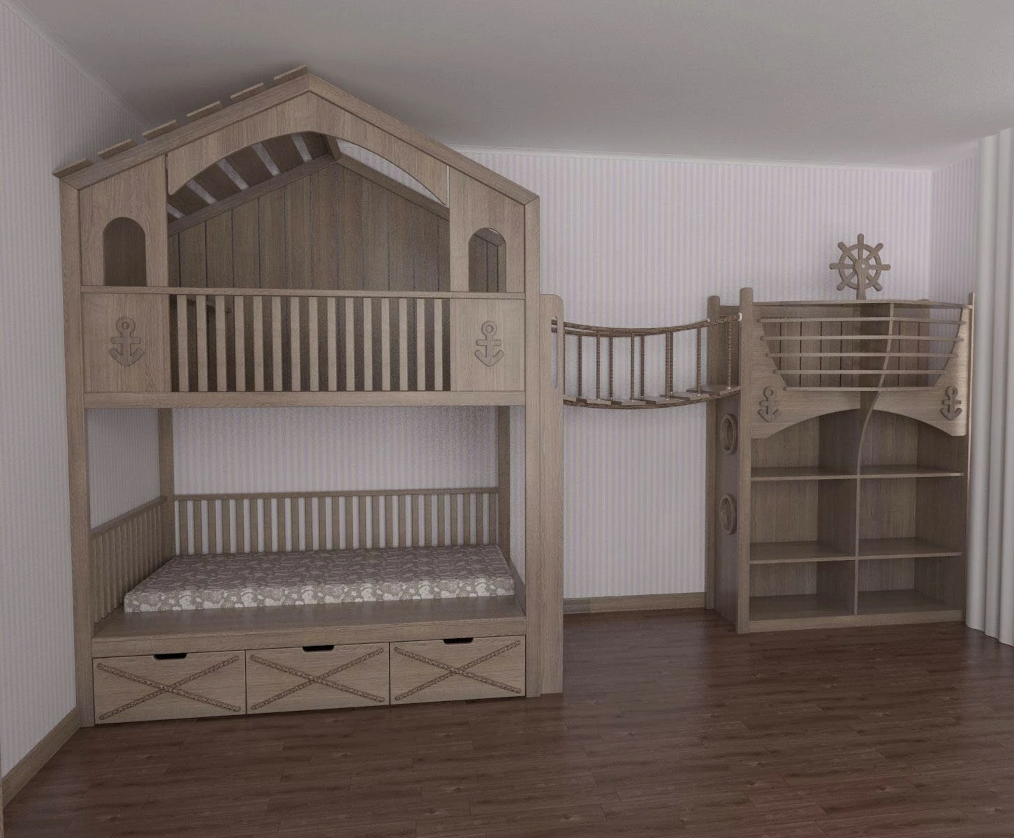 pirate ship house 3D Model .c4d .max .obj .3ds .fbx .stl .blend 