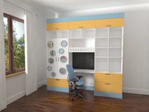 lemari pakaian dengan cermin bulat Model 3D