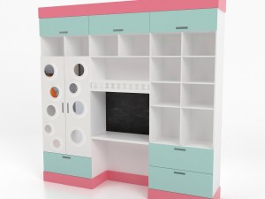 wardrobe with round mirrors 3D Model