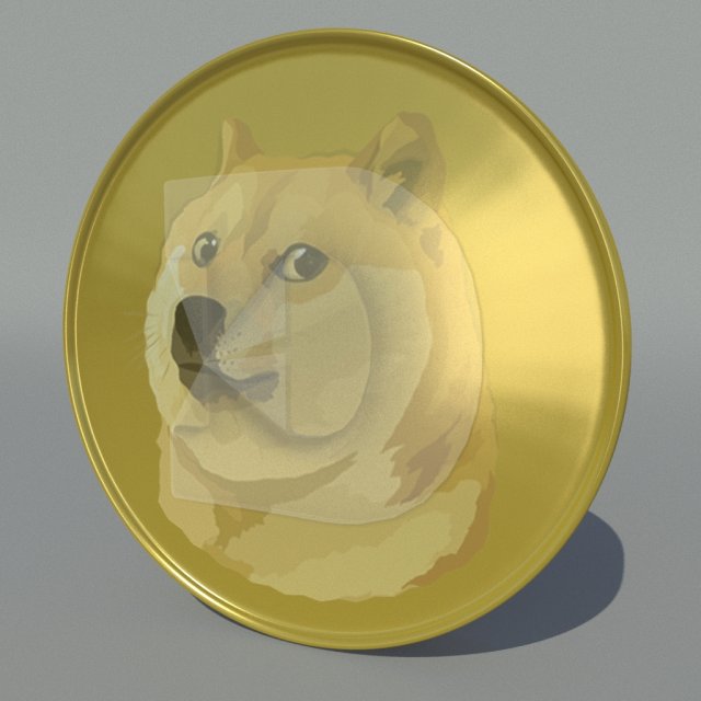 dogecoin Model 3D .c4d .max .obj .3ds .fbx .stl .blend 