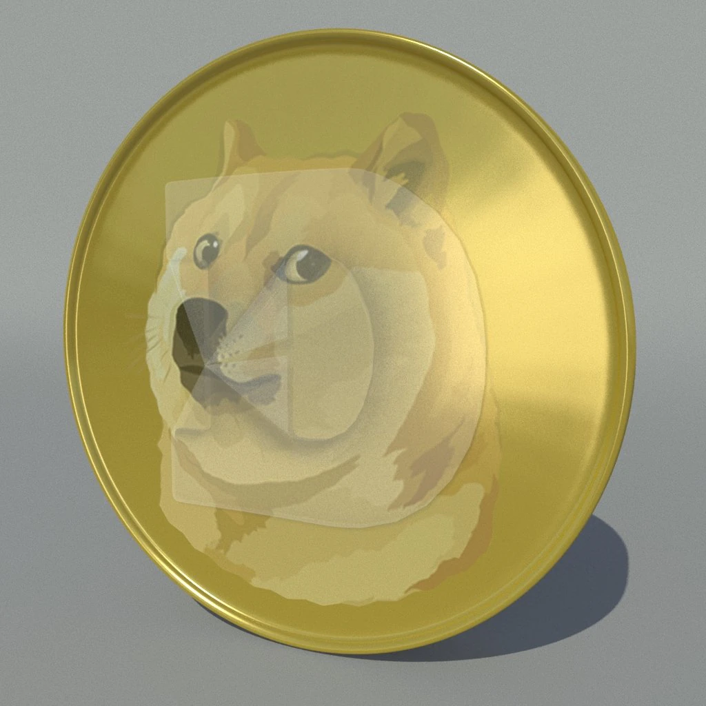 dogecoin 3D Model .c4d .max .obj .3ds .fbx .stl .blend 