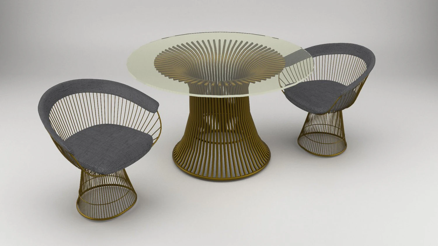 warren platner armchair and coffee table 3D Model .c4d .max .obj .3ds .fbx .stl .blend 