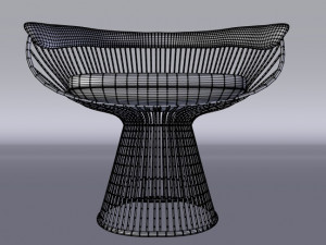 warren platner armchair and coffee table 3D Model