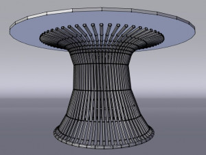 warren platner armchair and coffee table 3D Model