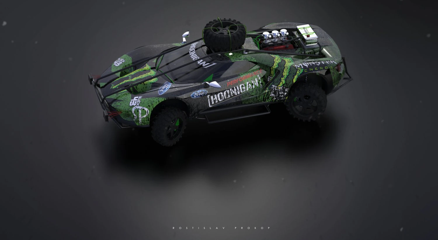 2017 ford gt ecoboost hoonigan 3D Model .c4d .max .obj .3ds .fbx .stl .blend 