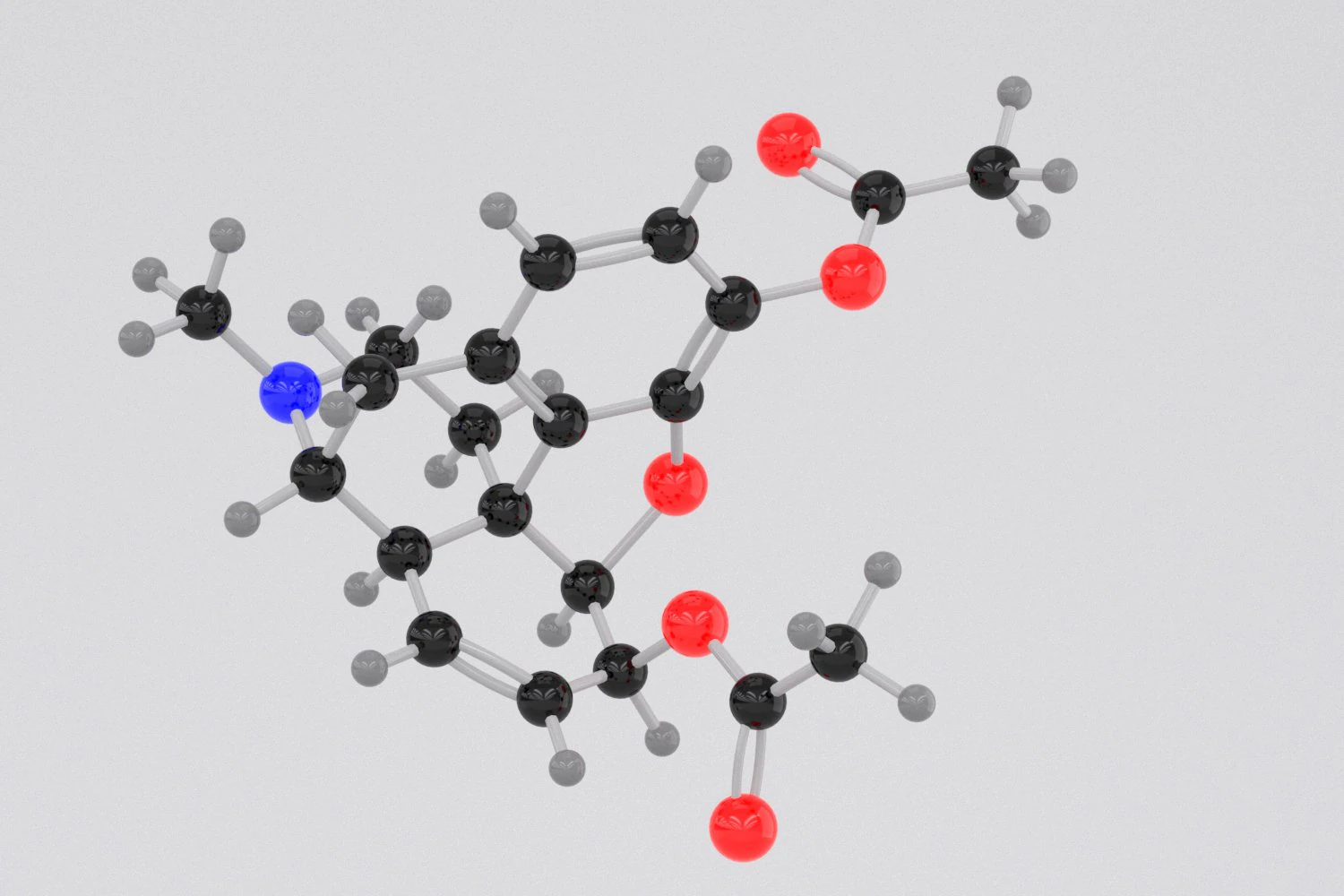 drug heroin molecule 3D Model .c4d .max .obj .3ds .fbx .stl .blend