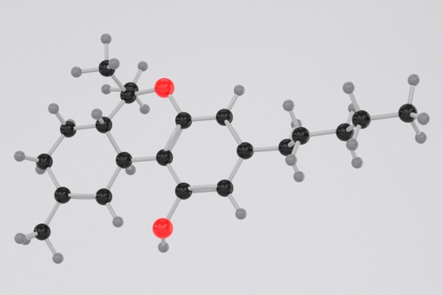 drug thc - tetrahydrocannabinol - cannabis molecule 3D Model .c4d .max .obj .3ds .fbx .stl .blend 