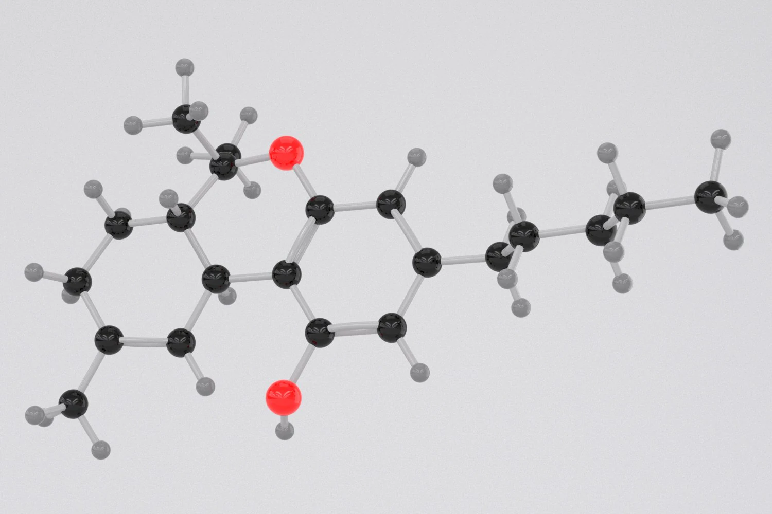 drug thc - tetrahydrocannabinol - cannabis molecule 3D Model .c4d .max .obj .3ds .fbx .stl .blend 