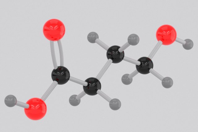 drug ghb gamma-hydroxybutyrate molecule 3D Model .c4d .max .obj .3ds .fbx .stl .blend 