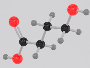 drug ghb gamma-hydroxybutyrate molecule 3D Model