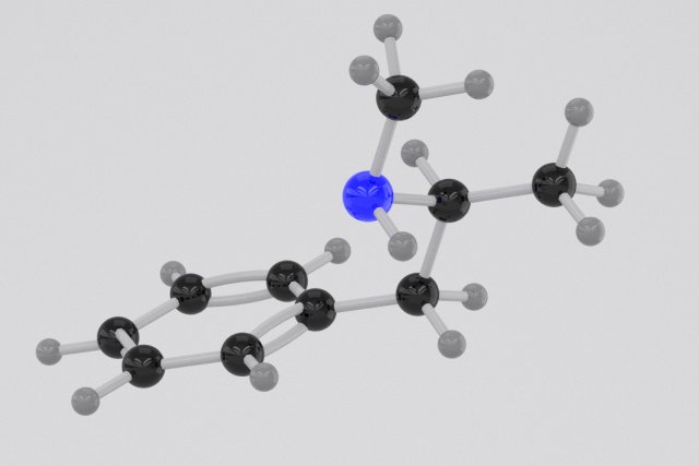 drug methaphetamine molecule Modelo 3D .c4d .max .obj .3ds .fbx .stl .blend 