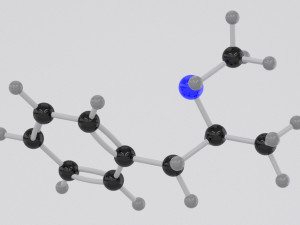 drug methaphetamine molecule Modelo 3D