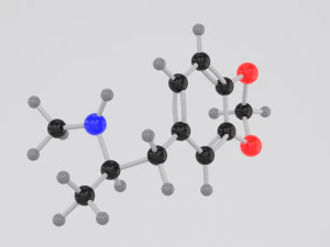 drug mdma ecstasy molly molecule 3D Model
