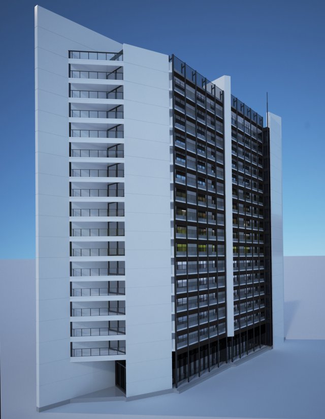 residential building high detailed 3D 模型 .c4d .max .obj .3ds .fbx .stl .blend 