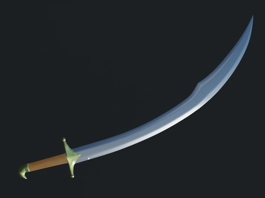 scimitar sword 3D Model .c4d .max .obj .3ds .fbx .stl .blend 
