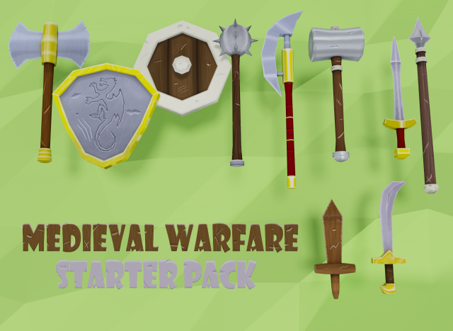 low poly medieval pack Modello 3D .c4d .max .obj .3ds .fbx .stl .blend 