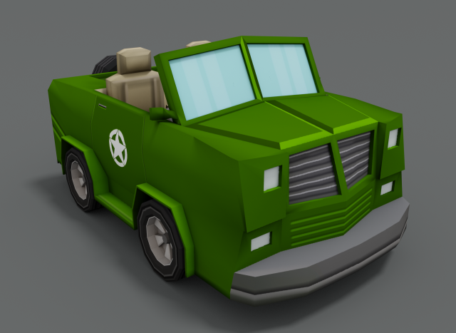 low poly cartoon jeep Model 3D .c4d .max .obj .3ds .fbx .stl .blend 