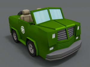 low poly cartoon jeep 3D 모델