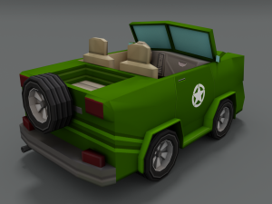 low poly cartoon jeep Model 3D