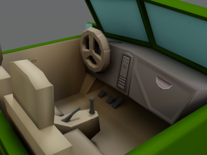 low poly cartoon jeep Model 3D