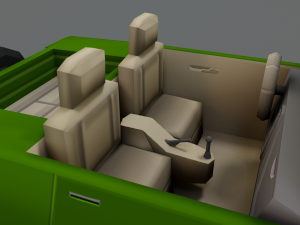 low poly cartoon jeep Model 3D